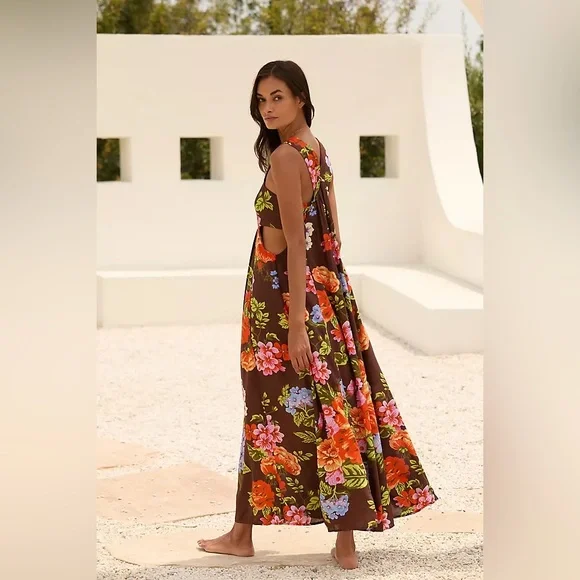 NWT Anthropologie The Piper Bandeau Maxi Floral Print Dress - Picture 2 of 5